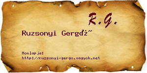 Ruzsonyi Gergő névjegykártya